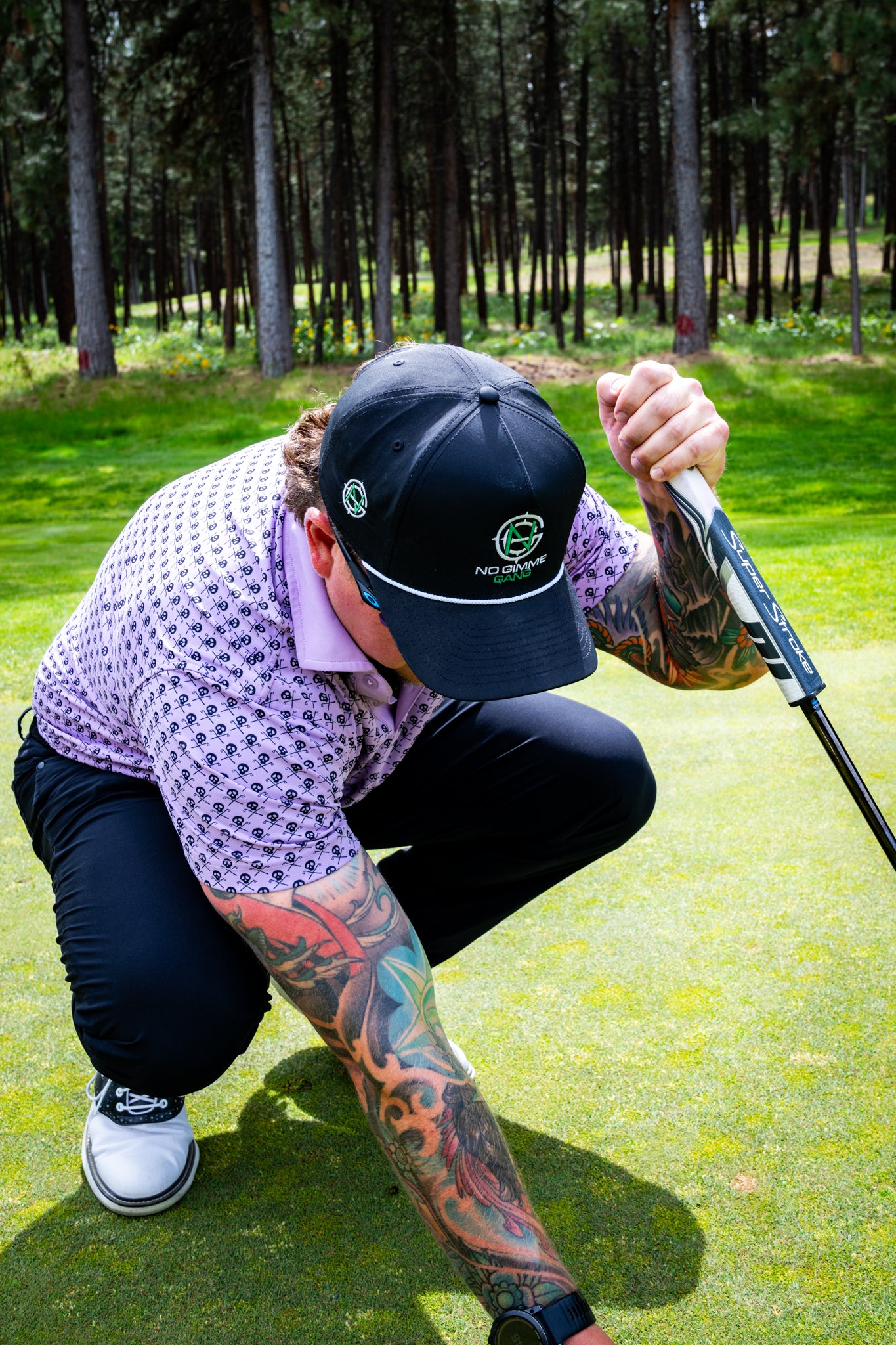 No Gimme Gang OG Golf Hat - Black - Wear Your Attitude on the Course!